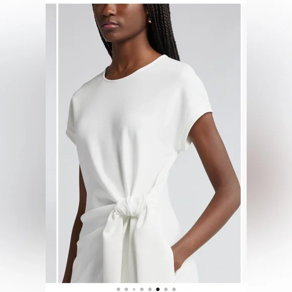 NWOT Nordstrom White Tie Waist Midi Dress Size Large - Picture 7 of 9